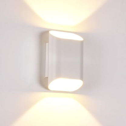 White Up & Down Modern Indoor Outdoor LED Wall Sconce (White / 1 pack)