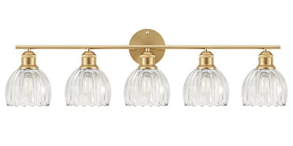 Bathroom Light Fixtures (30" Gold Base-Clear / 5-light)