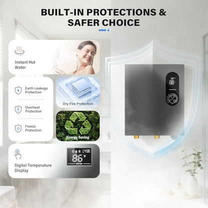 Tankless Water Heater Electric Instant Hot Water Heater Under Sink