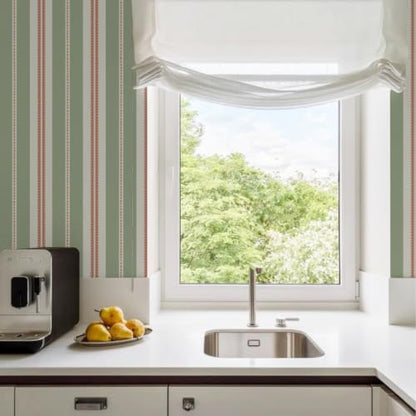 Striped Wallpaper (Green / 17.3"x118")