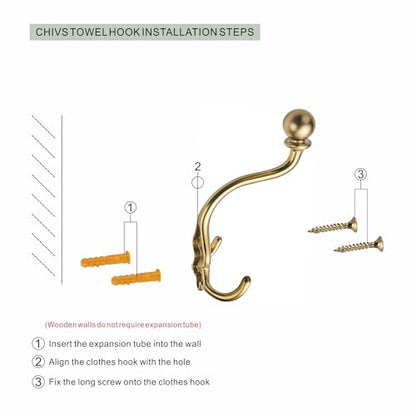 Coat Hooks Towel Hooks Robe Hooks Decorative Wall Hooks for Bathroom Bedroom Kitchen Towel Robe Bathroom Hardware
