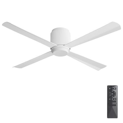 Flush Mount DC Ceiling Fan without Light