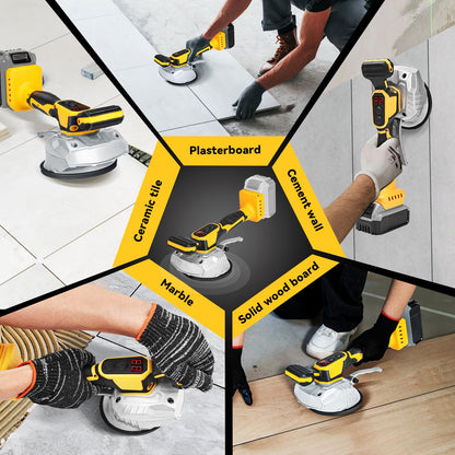 Cordless Tile Vibration Tool Compatible with Dewalt 20V Battery (Yellow -8 Speed)