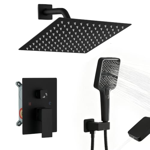 Wall Mount 10 Inch Rainfall Shower Faucet Set