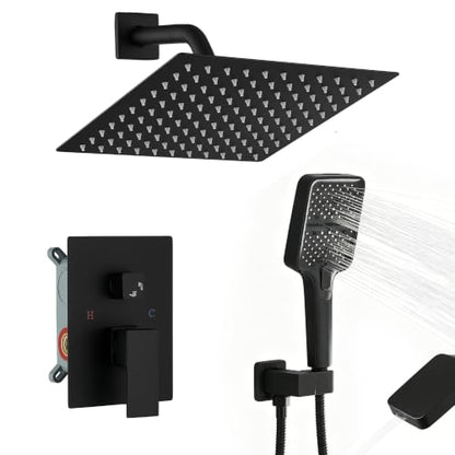 Wall Mount 10 Inch Rainfall Shower Faucet Set