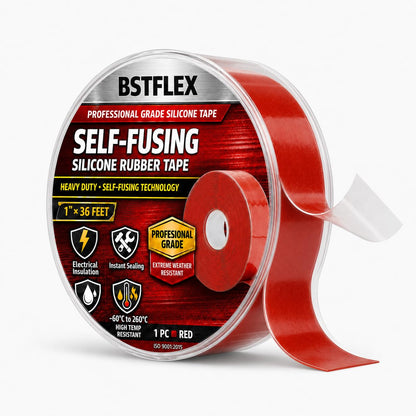 Self Fusing Silicone Tape 1" x 36' (Red / 1-Inch x 36-Feet)