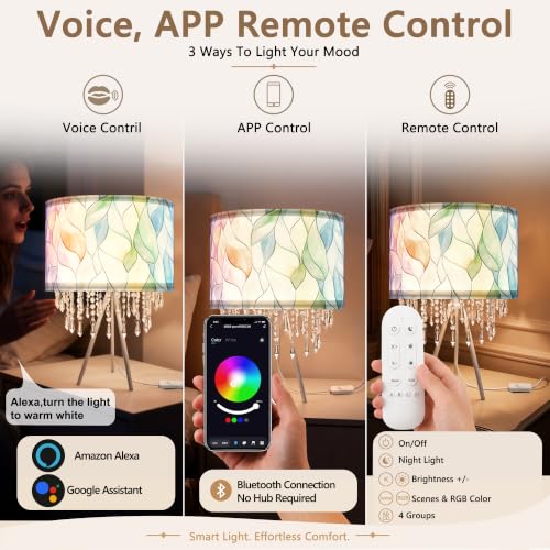 Smart Tripod Table Lamp with Acrylic Droplets