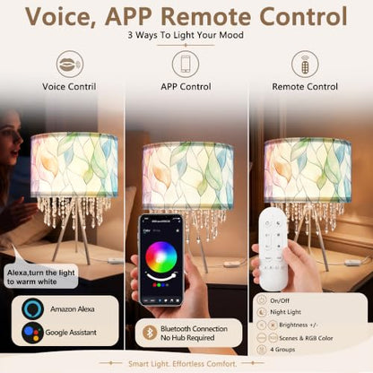 Smart Tripod Table Lamp with Acrylic Droplets