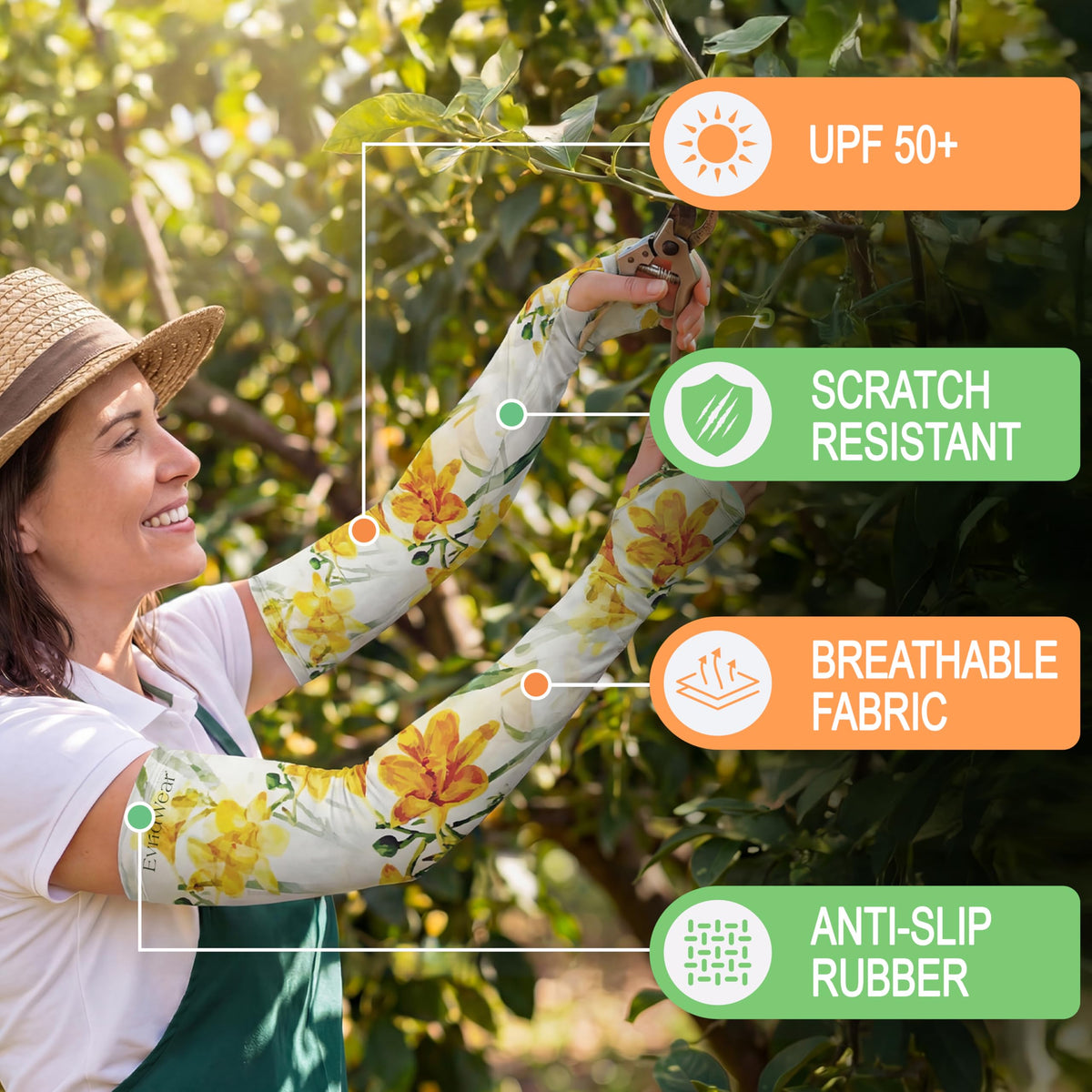 Gardening Sleeves (X-Small / Yellow Freesia)