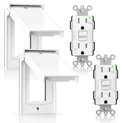 15A GFCI Outlet with Weatherproof Cover & Wall Plate (15A GFCI Outlet / Vertical)