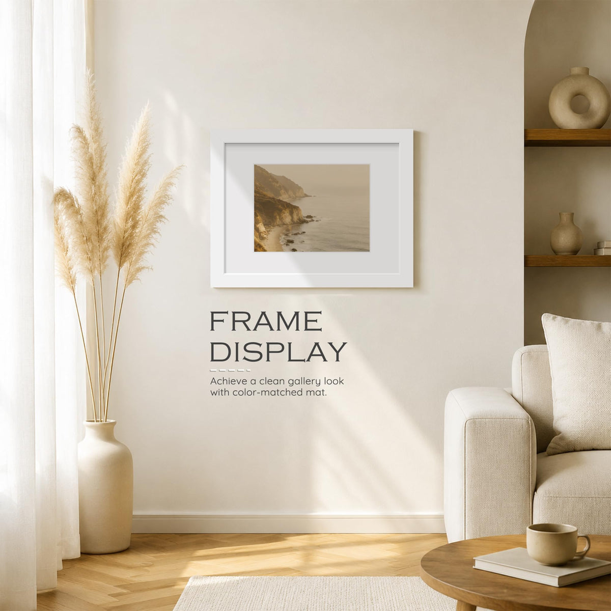 12x16 White Wooden Picture Frame (White Frame White Mat / 12x16)