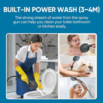 Filtered Shower Head with Handheld (Round (Built-in Power Wash) / 3. Matte Black)