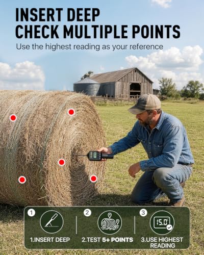 Hay Moisture Tester with 20" Probe