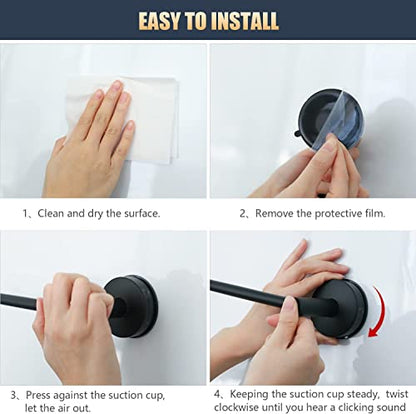 Adjustable Suction Cup Towel Bar for Bathroom 14