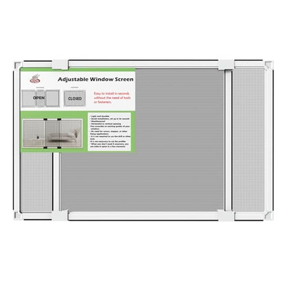 Adjustable Window Screen for Hung Windows (M(16" H x 21-40" W )-1 Pack)