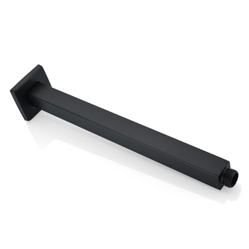 Square 12 Inch Ceiling Mounted Shower Arm With Flange