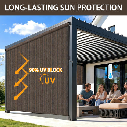 Outdoor Roller Shades for Patio (Mocha / 48"W x 96"H)