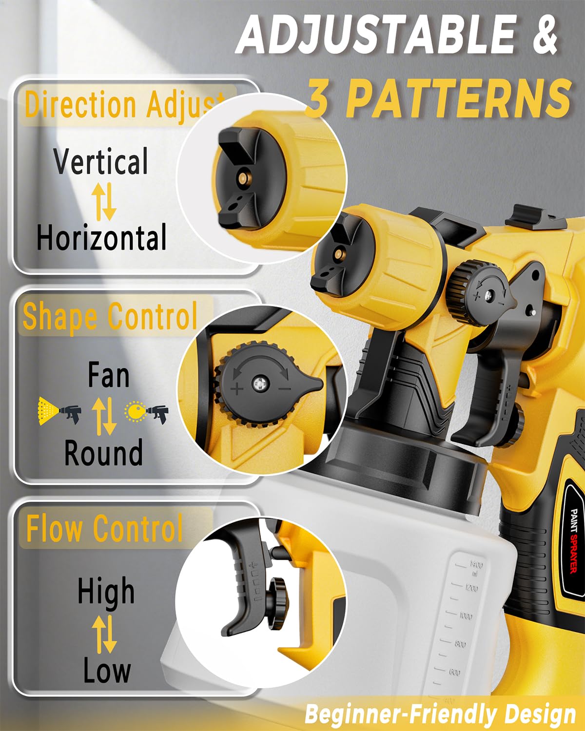 Paint Sprayer for House Painting (Yellow)