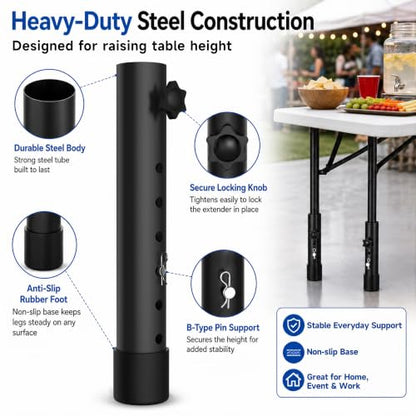 Multi Hole Folding Legs Table Extension