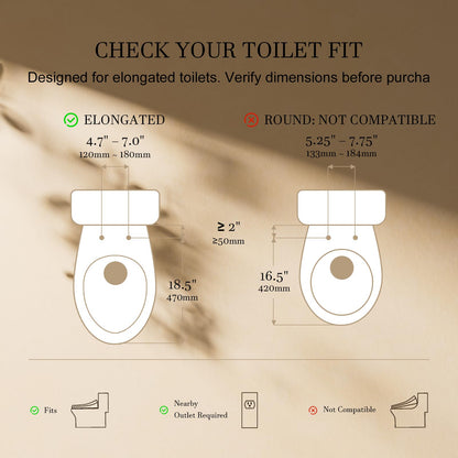 Electric Bidet Toilet Seat Elongated With Warm Water Wash