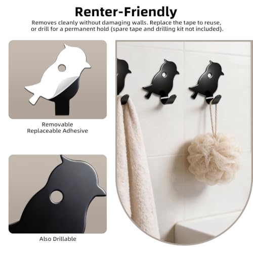 Stainless Adhesive Shower Hooks for Bathroom