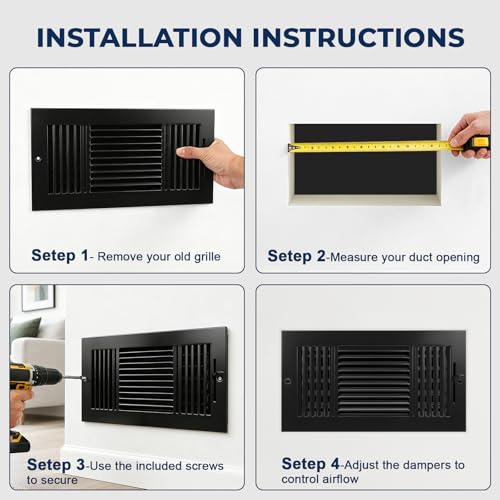 Ceiling Air Vent Cover Black