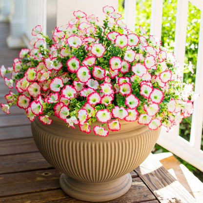Artificial Faux Outdoor Flowers Plants for Spring Summer Decoration (12 Bundles Pink)