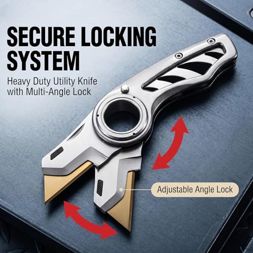 2 Pack Heavy Duty Box Cutter Pocket Folding Utility Knife