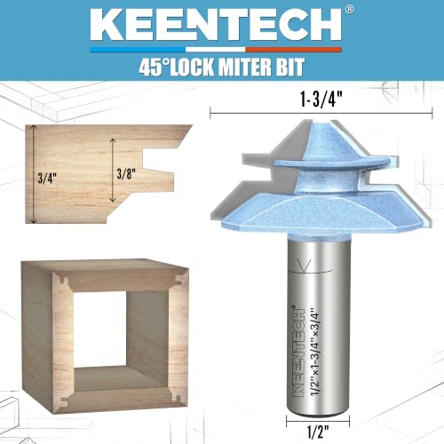 45° Lock Miter Router Bit
