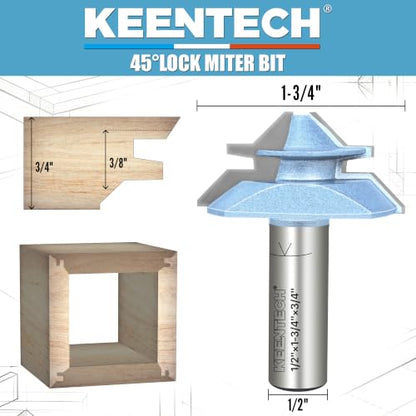 45° Lock Miter Router Bit