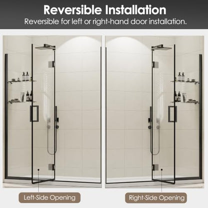 Pivot Shower Door 60x74 Matte Black