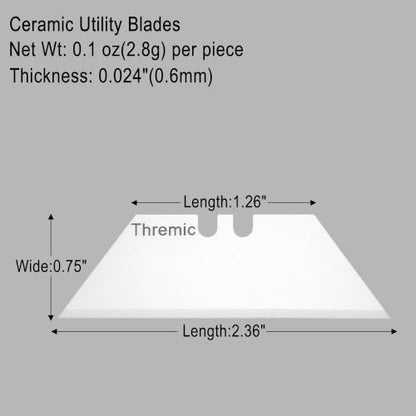 White Ceramic Utility Knife Blades