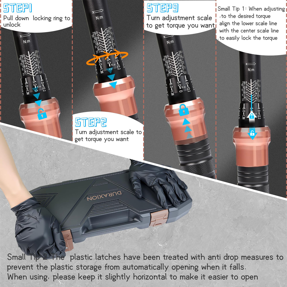 Torque Wrench Set 1 (1/4 3/8 1/2" 20-240IN.LB,5-50,10-170FT.LB)