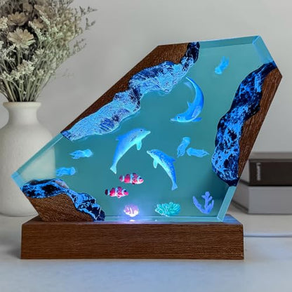 Couple Scuba Divers Resin Lamp