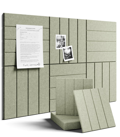 Felt Bulletin Board & Cork Board Alternative 36'' x 24'' (Sage-1 / Bold-stripe 6-pack)