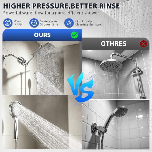 High Pressure Rain Showerhead Combo Handheld Shower Spray Set Shower Stalls Must Have