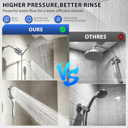High Pressure Rain Showerhead Combo Handheld Shower Spray Set Shower Stalls Must Have