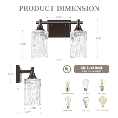 Modern 2 Light Bathroom Light Fixtures (Oil-Rubbed Bronze / 2-light)