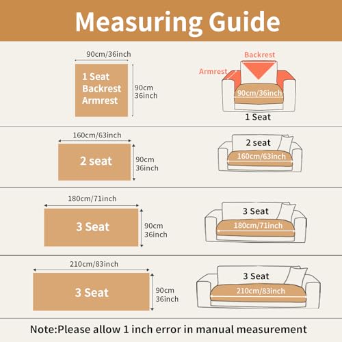 Couch Covers for Sectional Sofa (Light Brown / 1PC/35"X71")