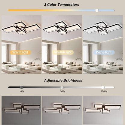 Modern Ceiling Light 32'' 50W 3000K (Black / 32 in)