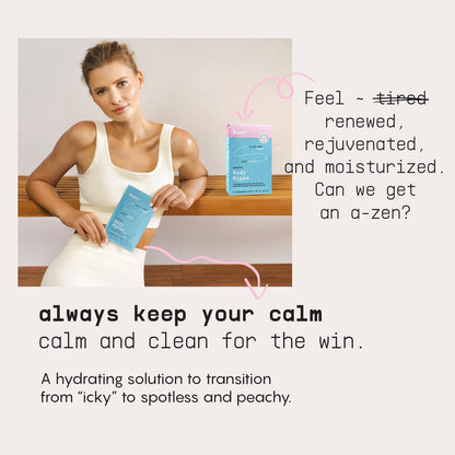Calm Body Wipes for Women with Ceramides & Coconut Oil (10 Count (Pack of 3))