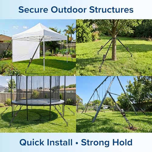 Ground Anchors Screw in Kit with Ratchet Straps