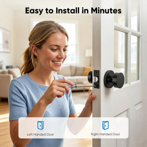 Matte Black Door Knobs Interior 5 Pack (Matte Black)