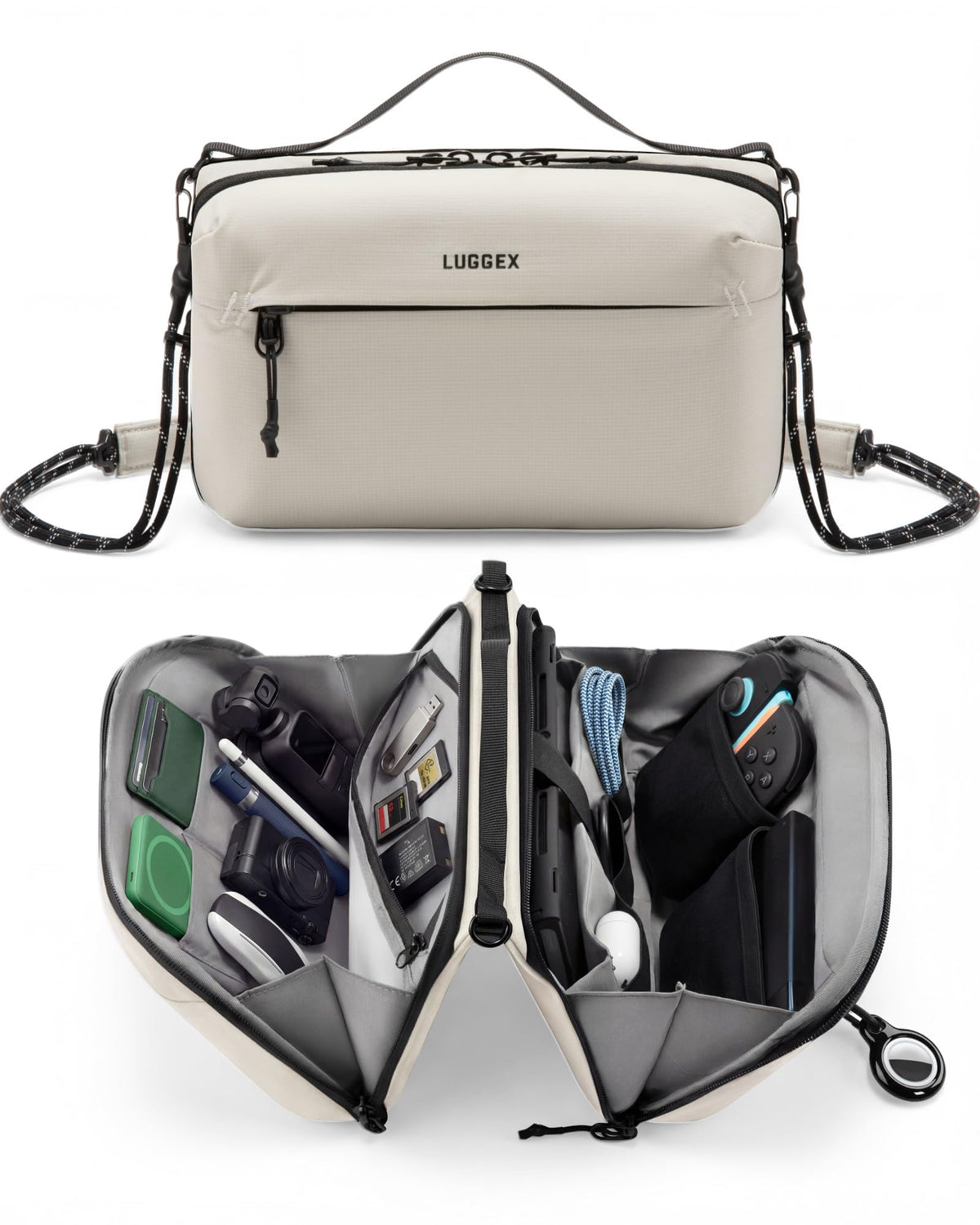 Electronics Organizer Travel Case (Beige / L)
