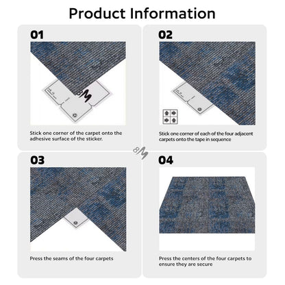 24 Carpets 20x20 inch Square Carpet Tiles (Blue Grey Stone Pattern-03)