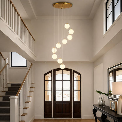 Gold Globe High Ceiling Chandelier (Gold / 9-Light)