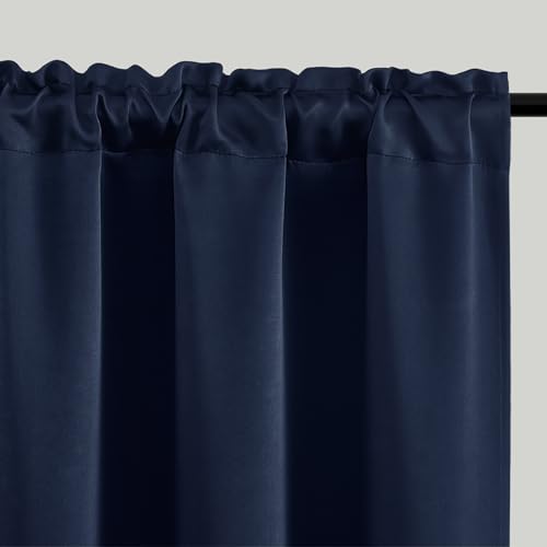 4 Panels Rod Pocket Blackout Window Curtains for Bedroom