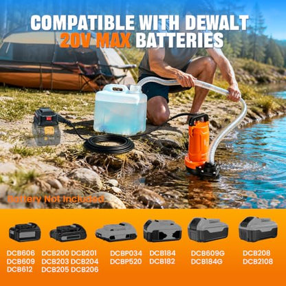 Cordless Water Pump for DEWALT 20V MAX Battery