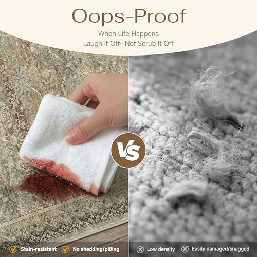 2x8 Runner Rugs Retro Brown Washable Rug (Taupe Brown / 2' x 8' (Runner))