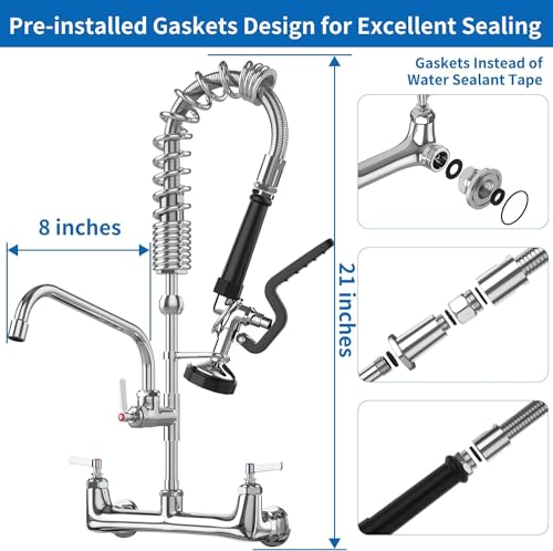 Commercial Faucet with Sprayer for Kitchen Staff